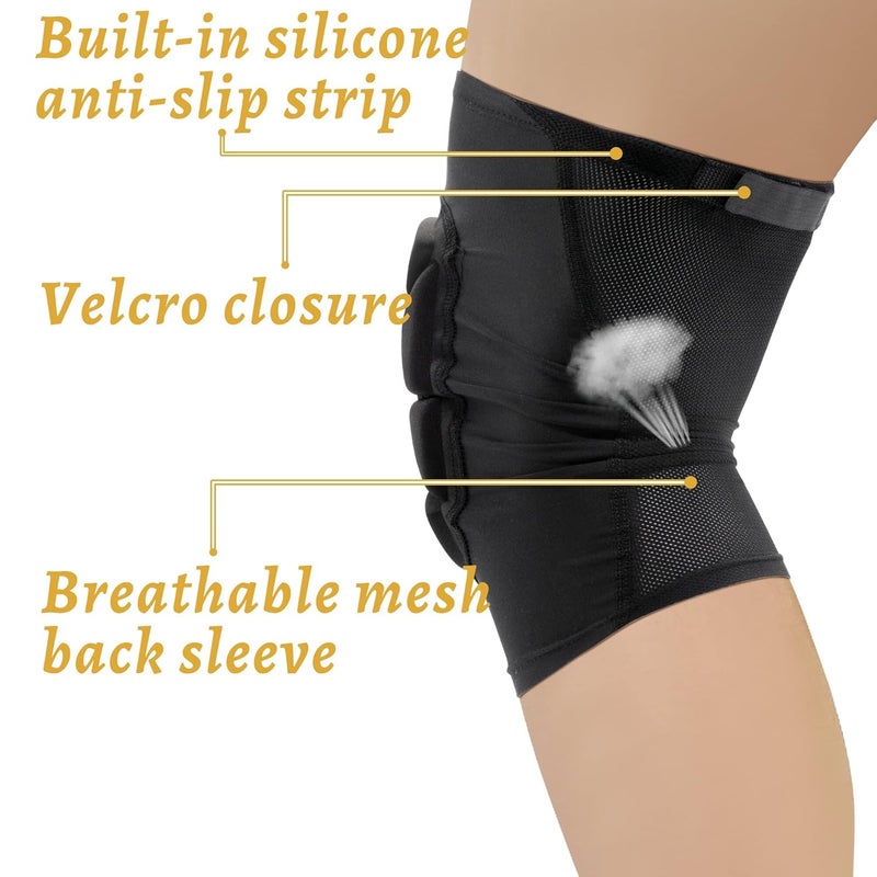 ONTYZZ 1 Pair Children's Sports Knee Sleeves Volleyball Knee Padded Compression Knee Pads for Dancing Basketball Wrestling, Size:L - Image 3